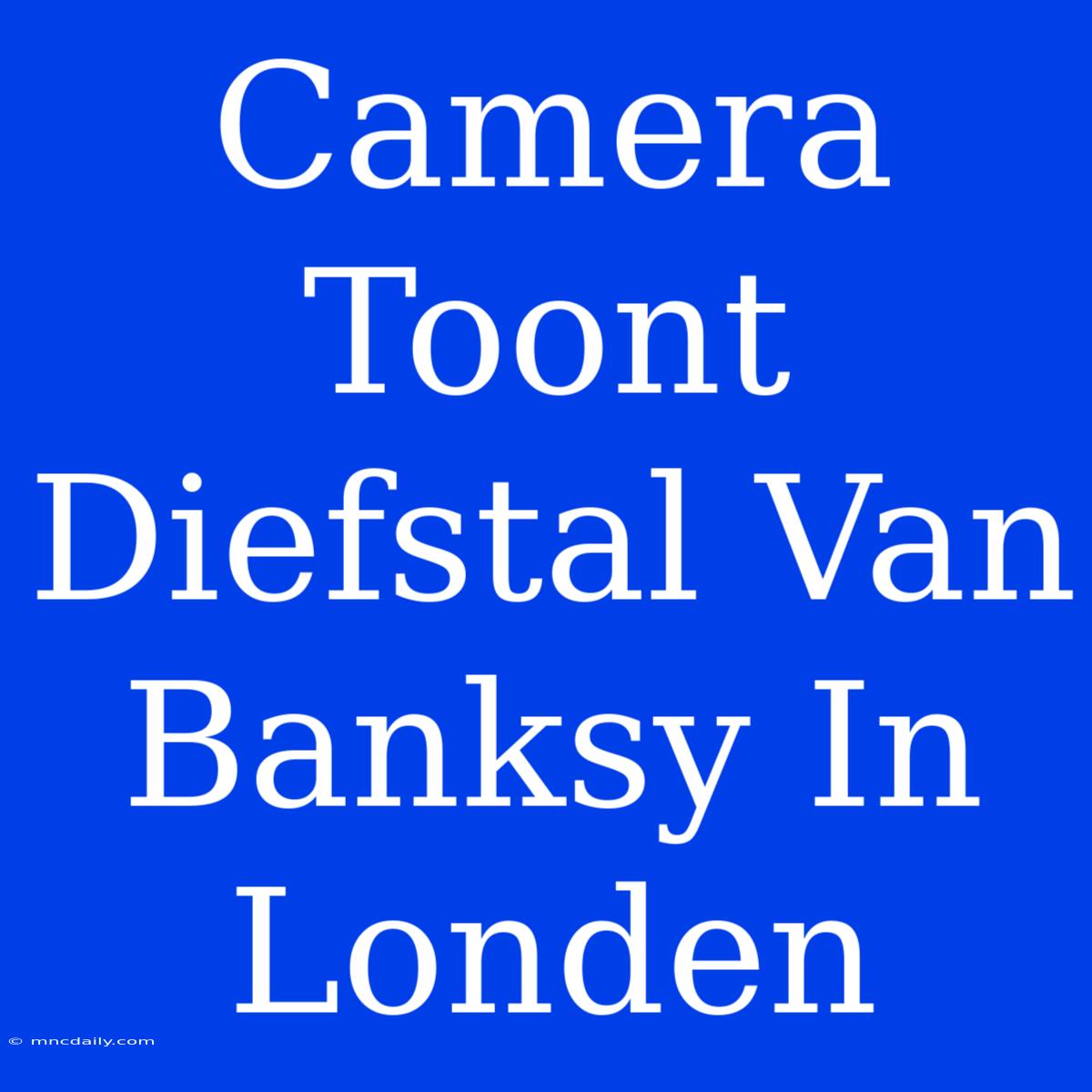 Camera Toont Diefstal Van Banksy In Londen 