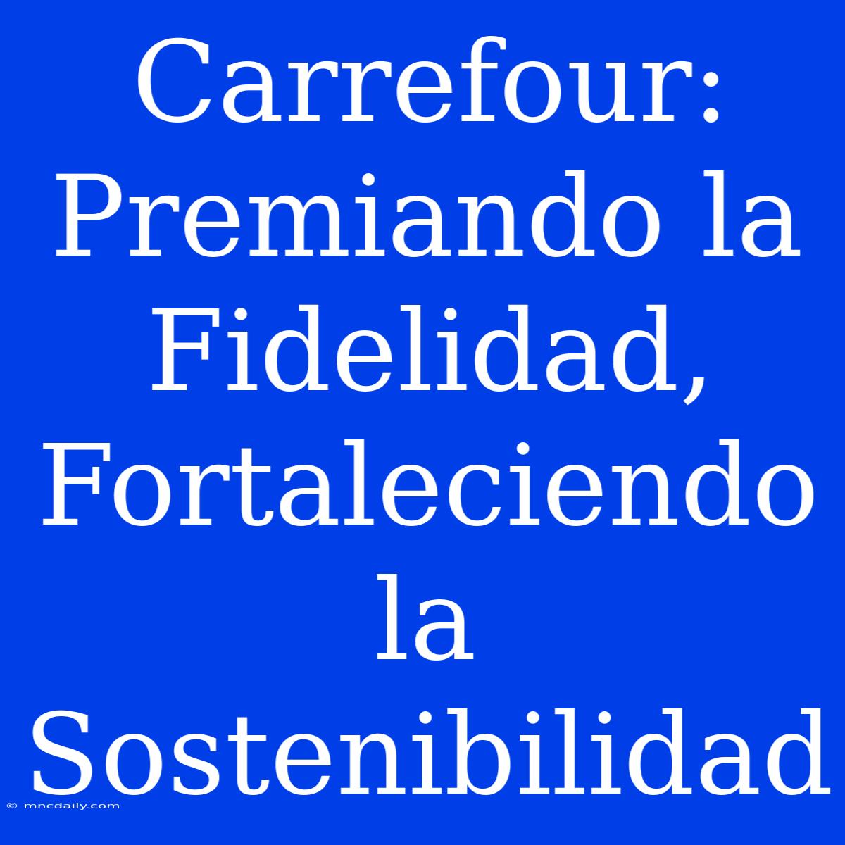 Carrefour: Premiando La Fidelidad, Fortaleciendo La Sostenibilidad 