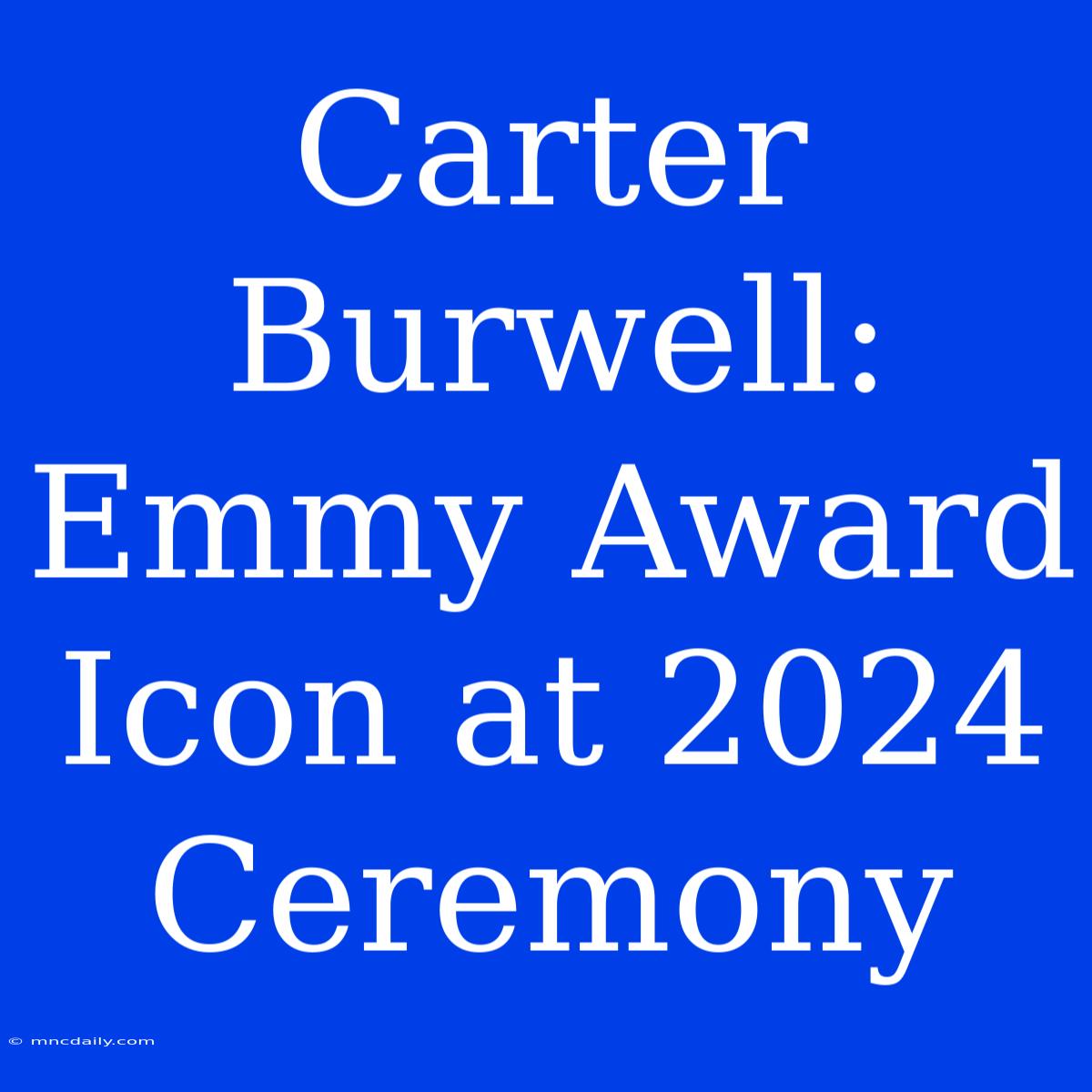 Carter Burwell: Emmy Award Icon At 2024 Ceremony