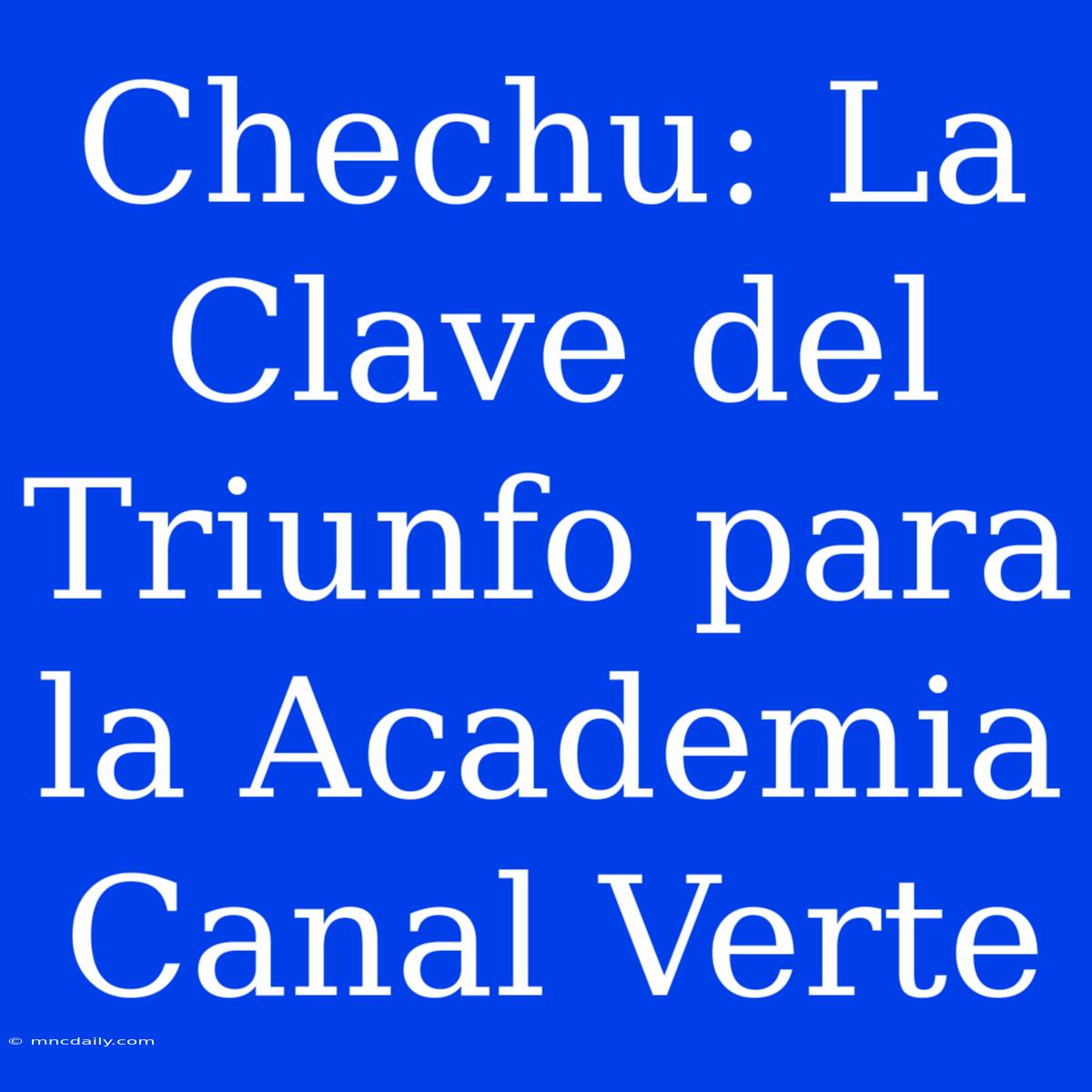 Chechu: La Clave Del Triunfo Para La Academia Canal Verte