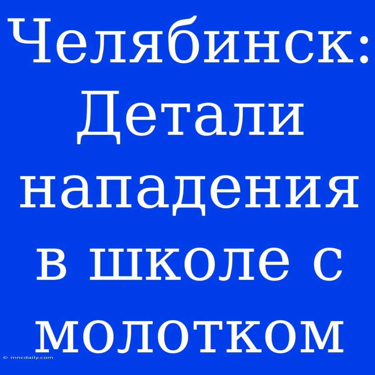 Челябинск: Детали Нападения В Школе С Молотком