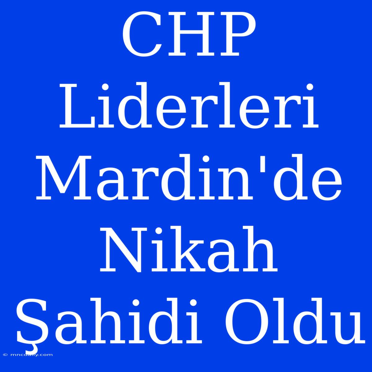 CHP Liderleri Mardin'de Nikah Şahidi Oldu