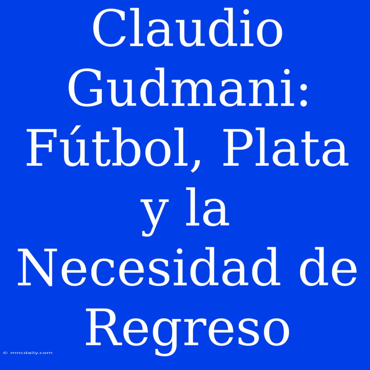 Claudio Gudmani: Fútbol, Plata Y La Necesidad De Regreso