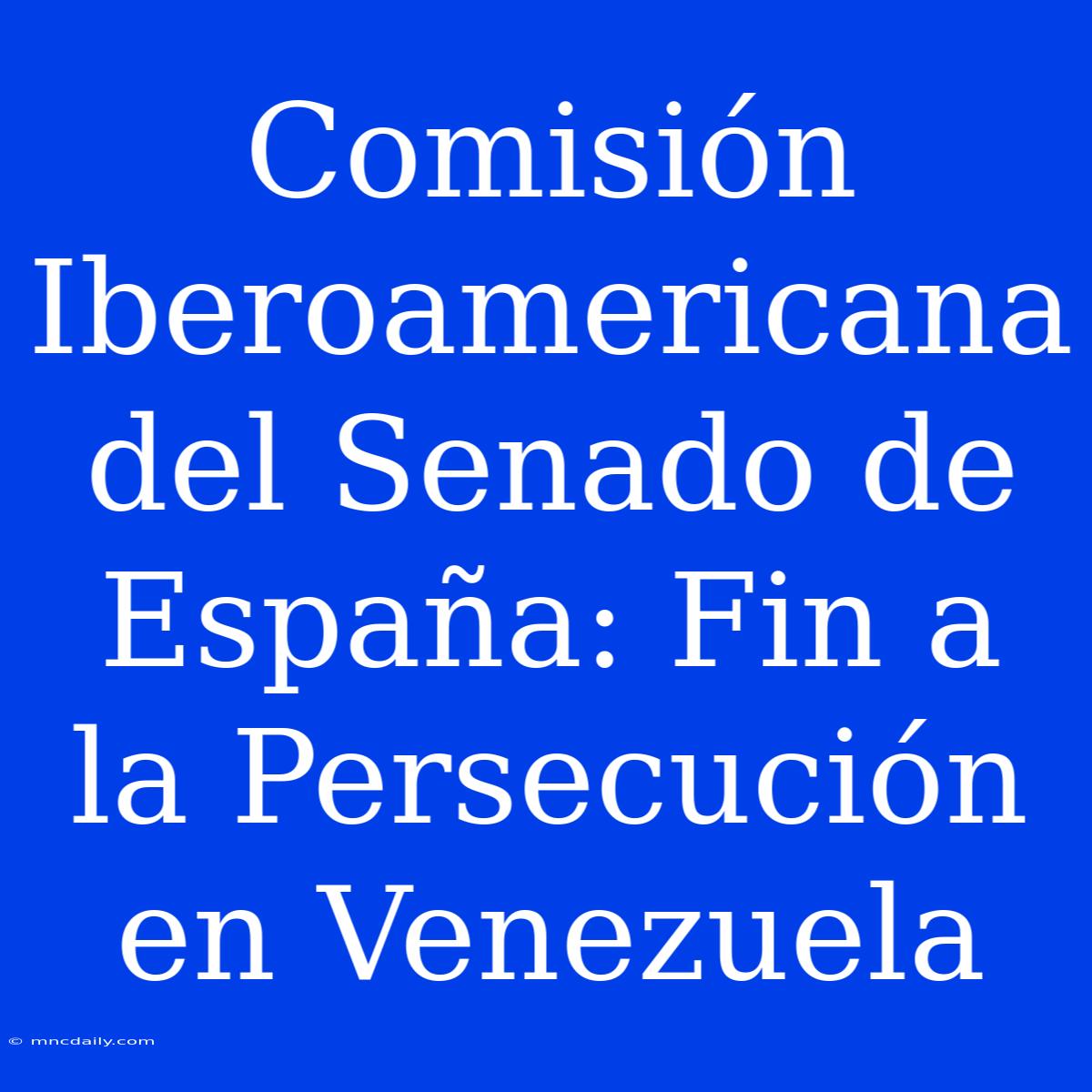 Comisión Iberoamericana Del Senado De España: Fin A La Persecución En Venezuela