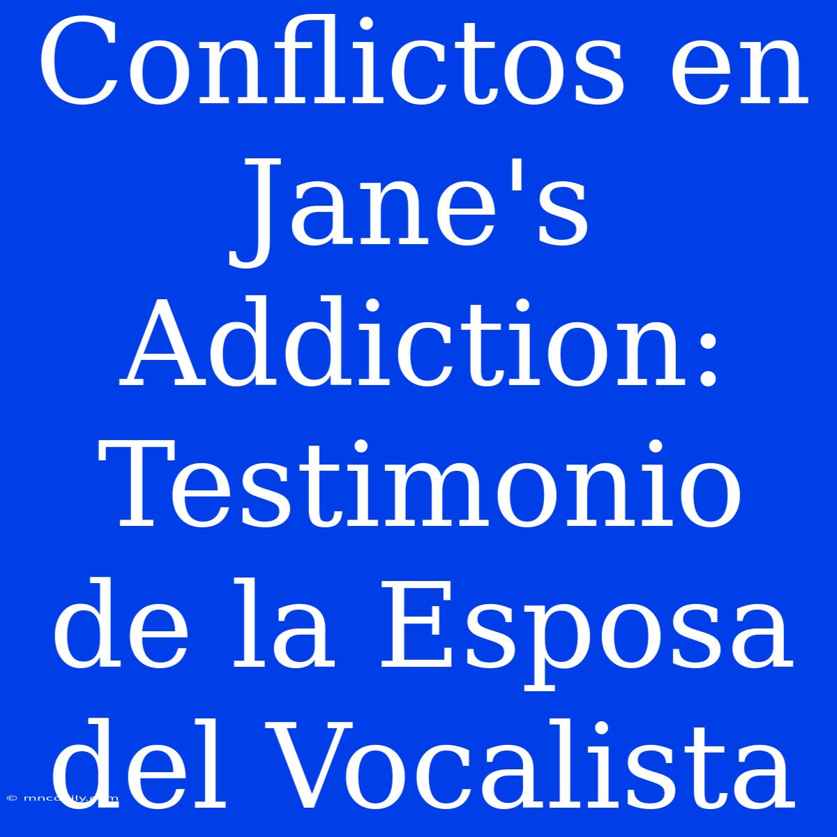 Conflictos En Jane's Addiction: Testimonio De La Esposa Del Vocalista