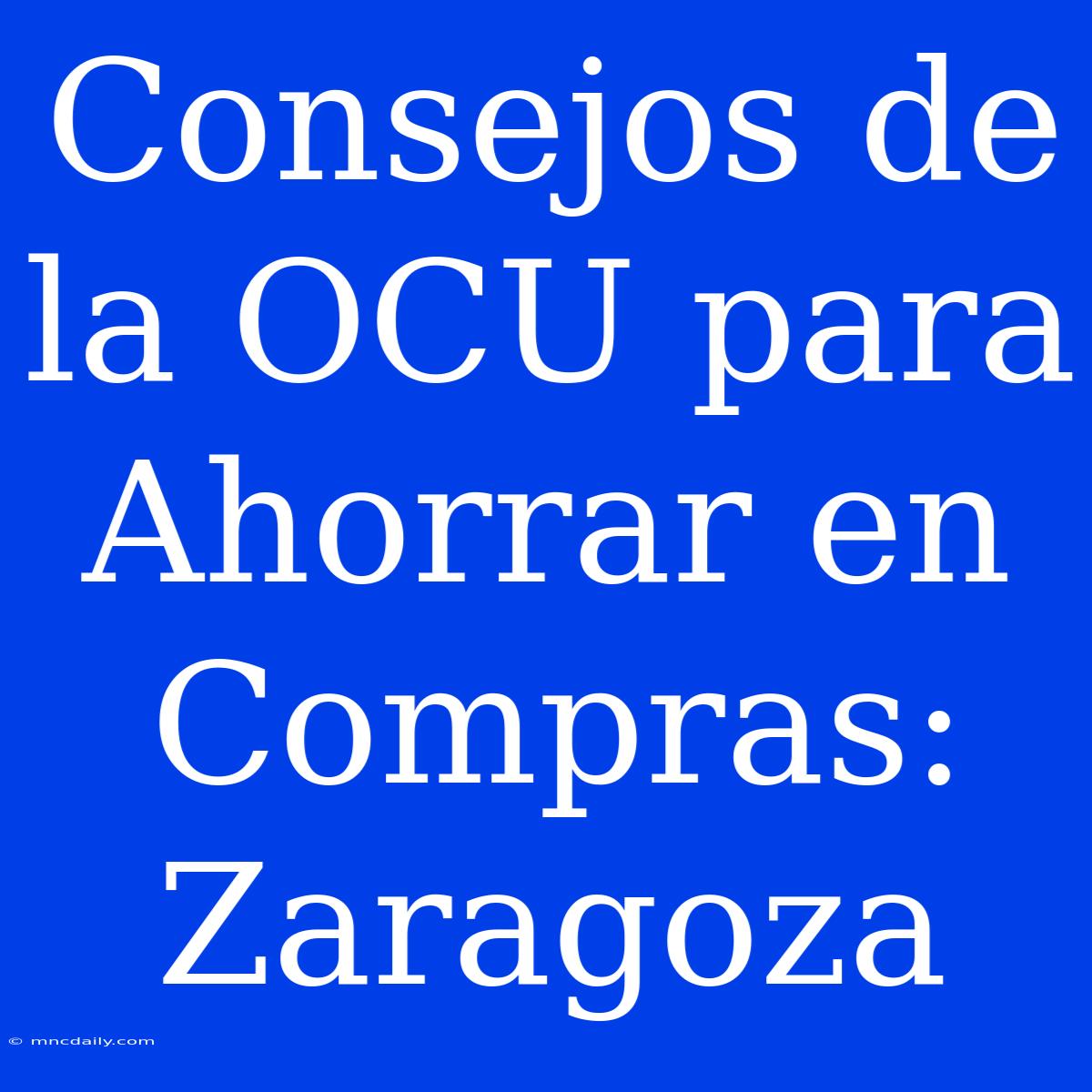 Consejos De La OCU Para Ahorrar En Compras: Zaragoza