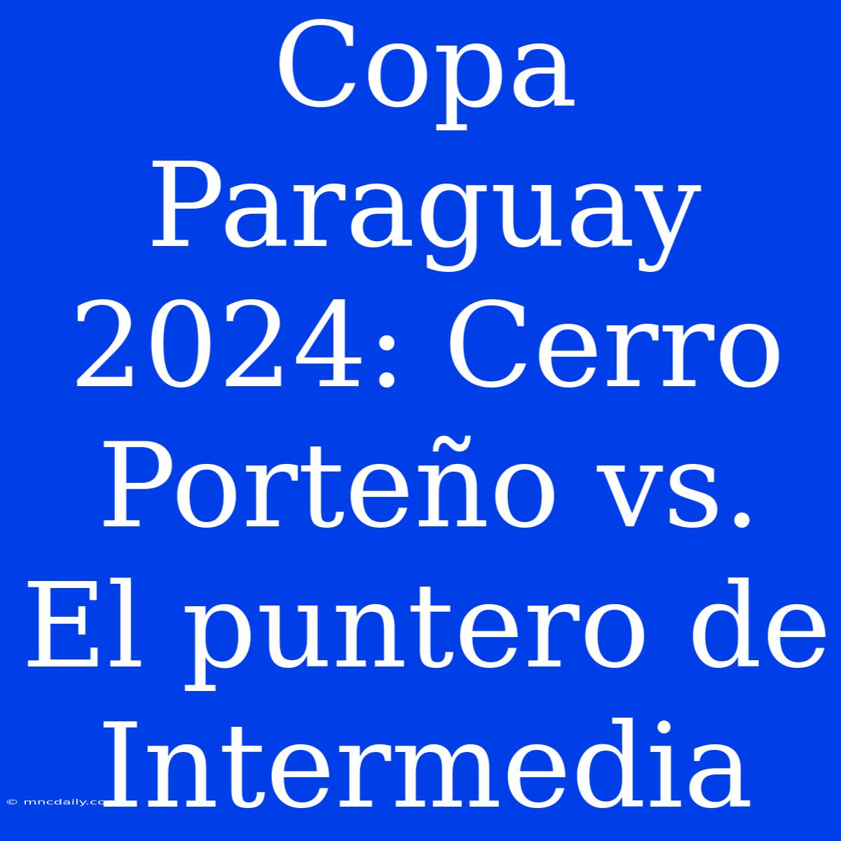 Copa Paraguay 2024: Cerro Porteño Vs. El Puntero De Intermedia