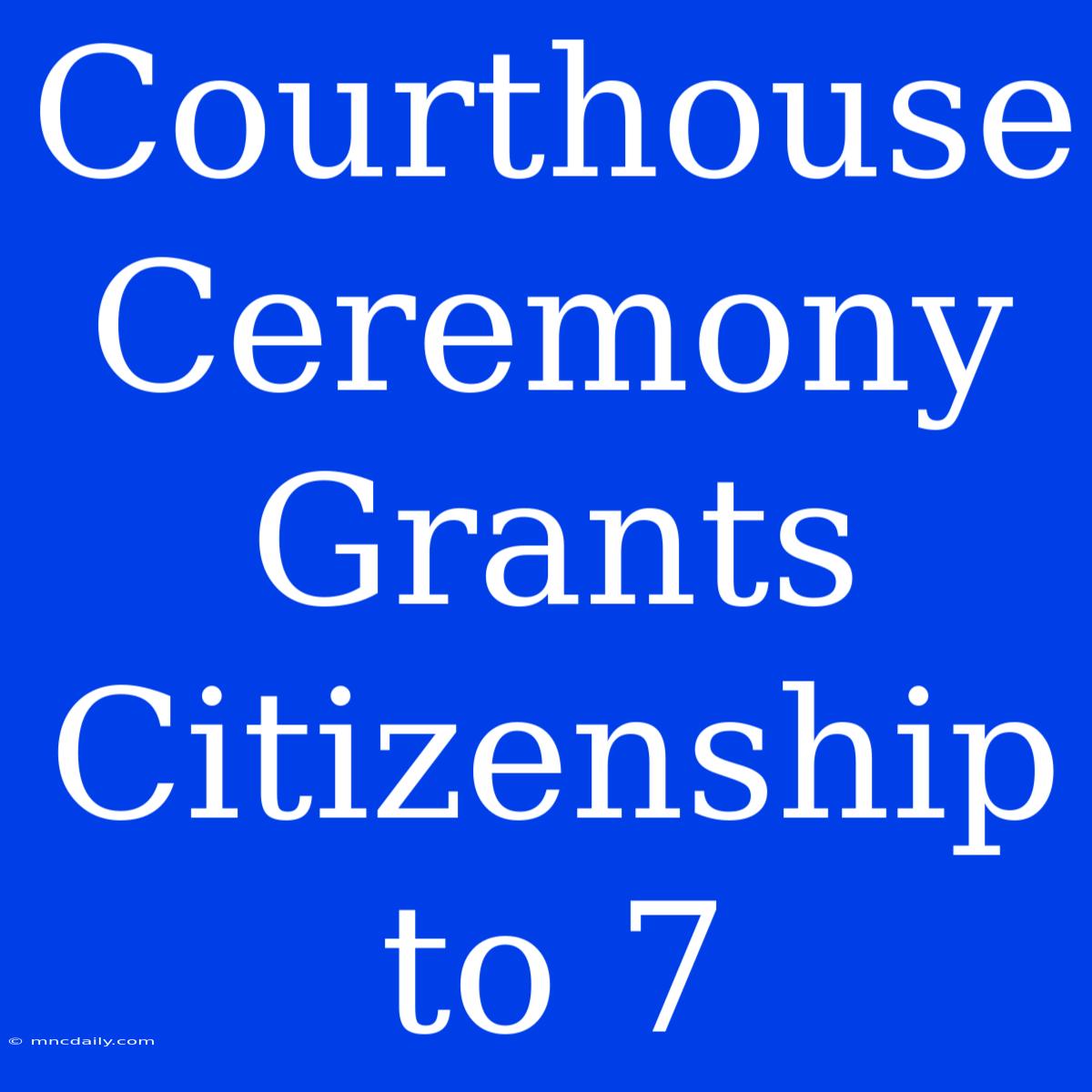 Courthouse Ceremony Grants Citizenship To 7 