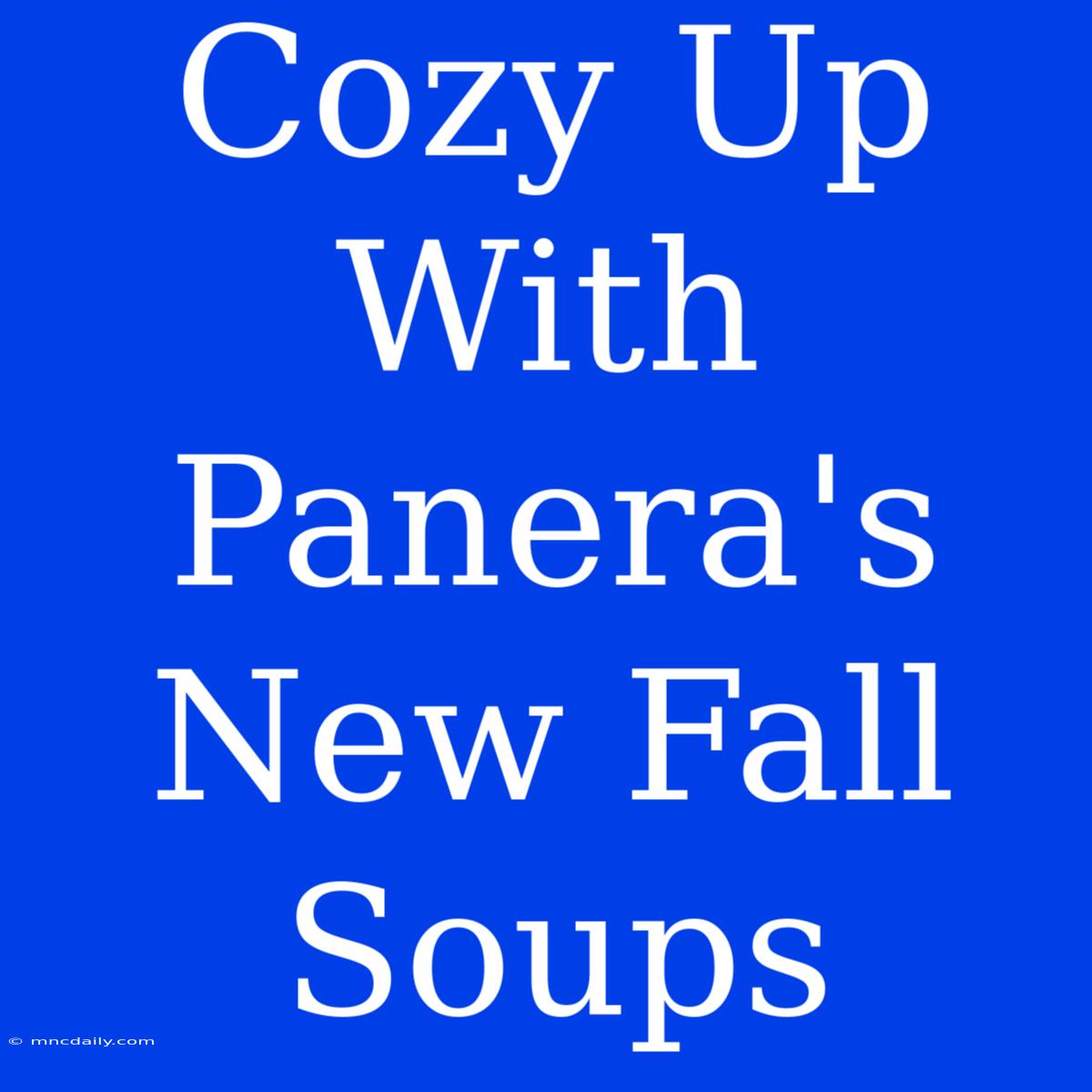 Cozy Up With Panera's New Fall Soups