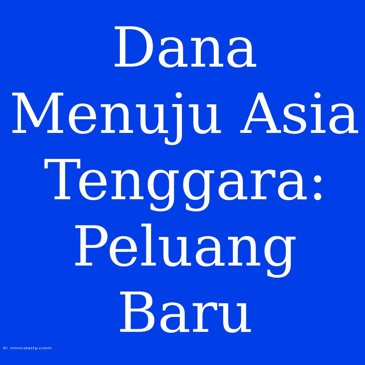 Dana Menuju Asia Tenggara: Peluang Baru 