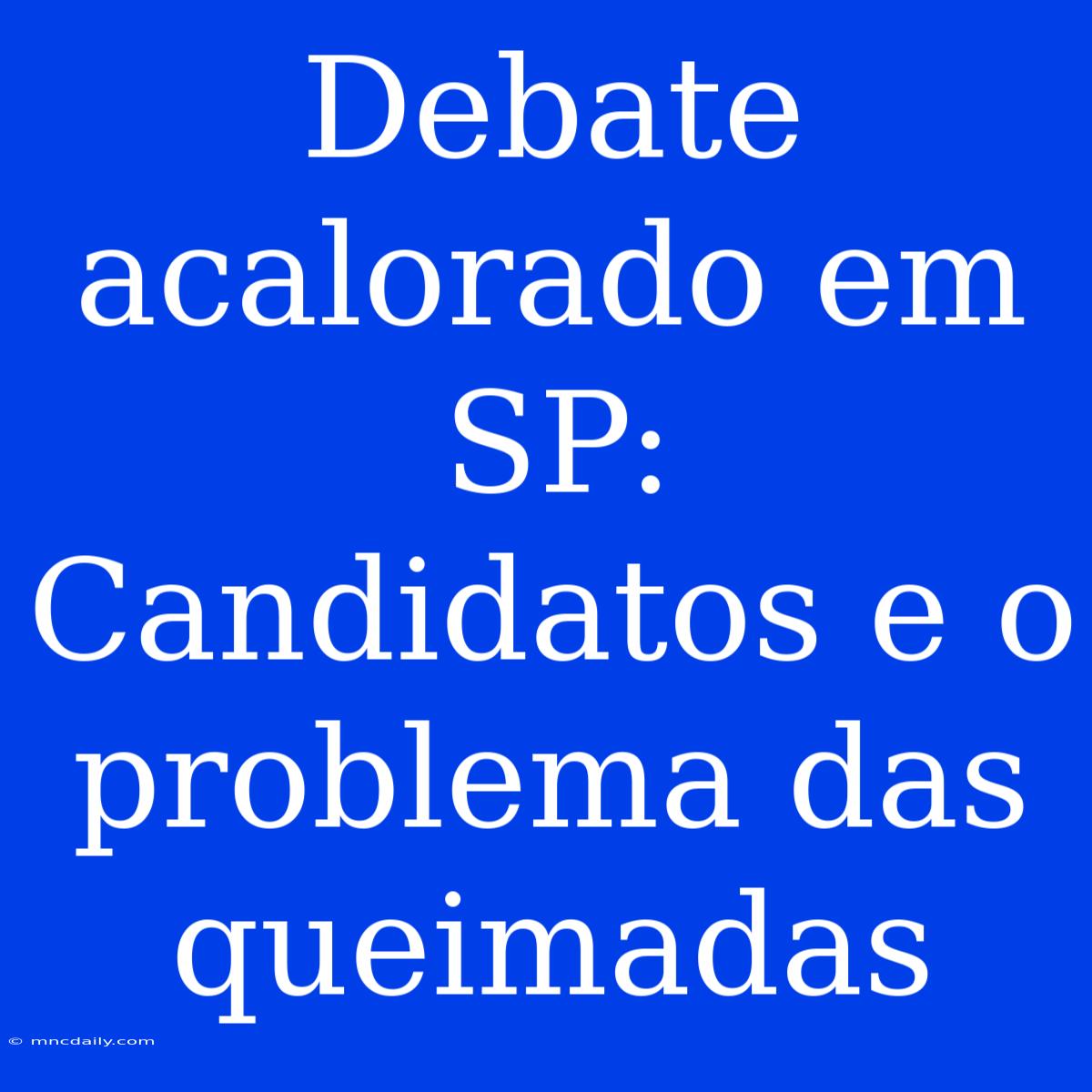 Debate Acalorado Em SP: Candidatos E O Problema Das Queimadas