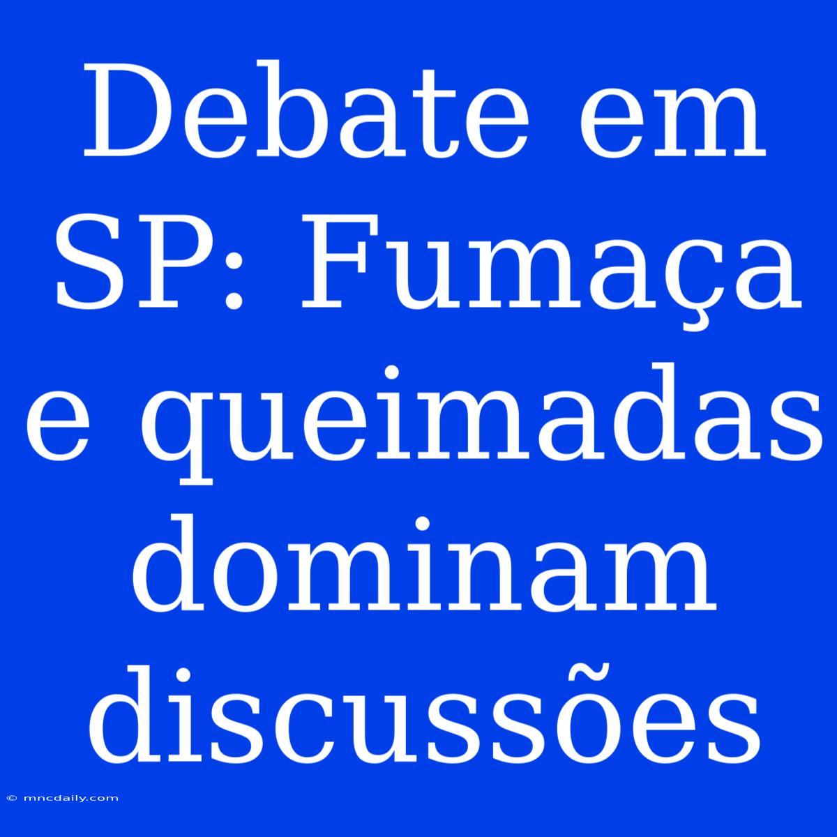 Debate Em SP: Fumaça E Queimadas Dominam Discussões