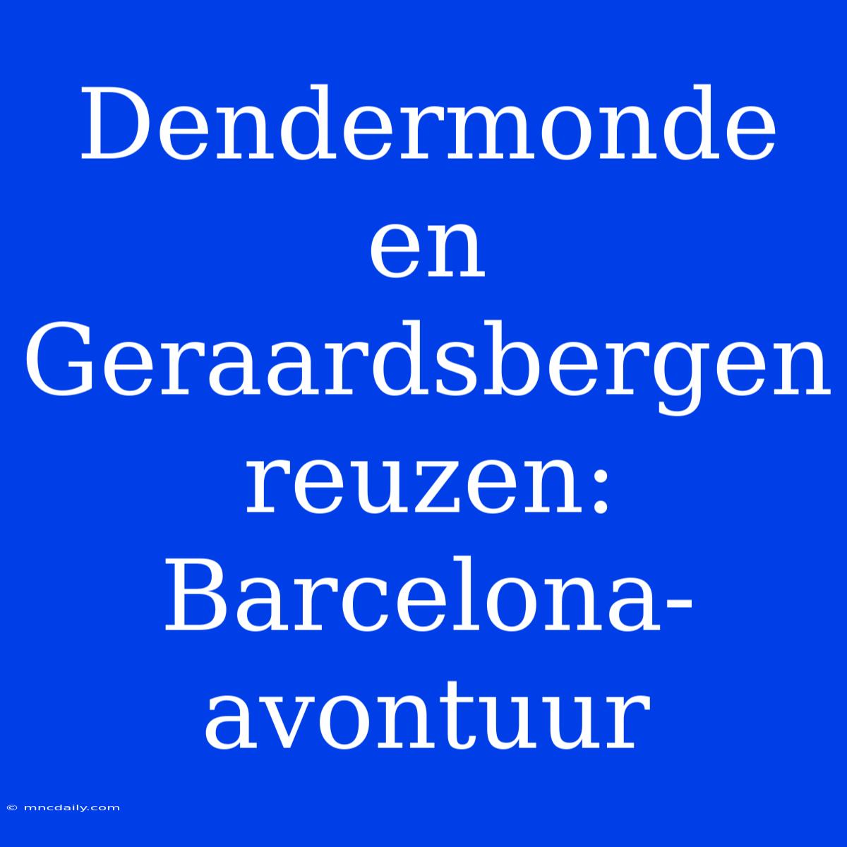 Dendermonde En Geraardsbergen Reuzen: Barcelona-avontuur