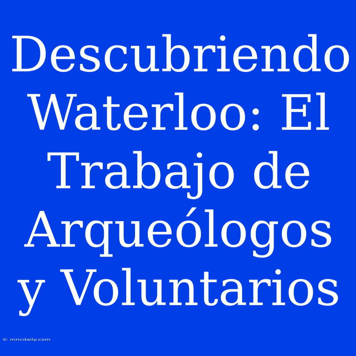 Descubriendo Waterloo: El Trabajo De Arqueólogos Y Voluntarios