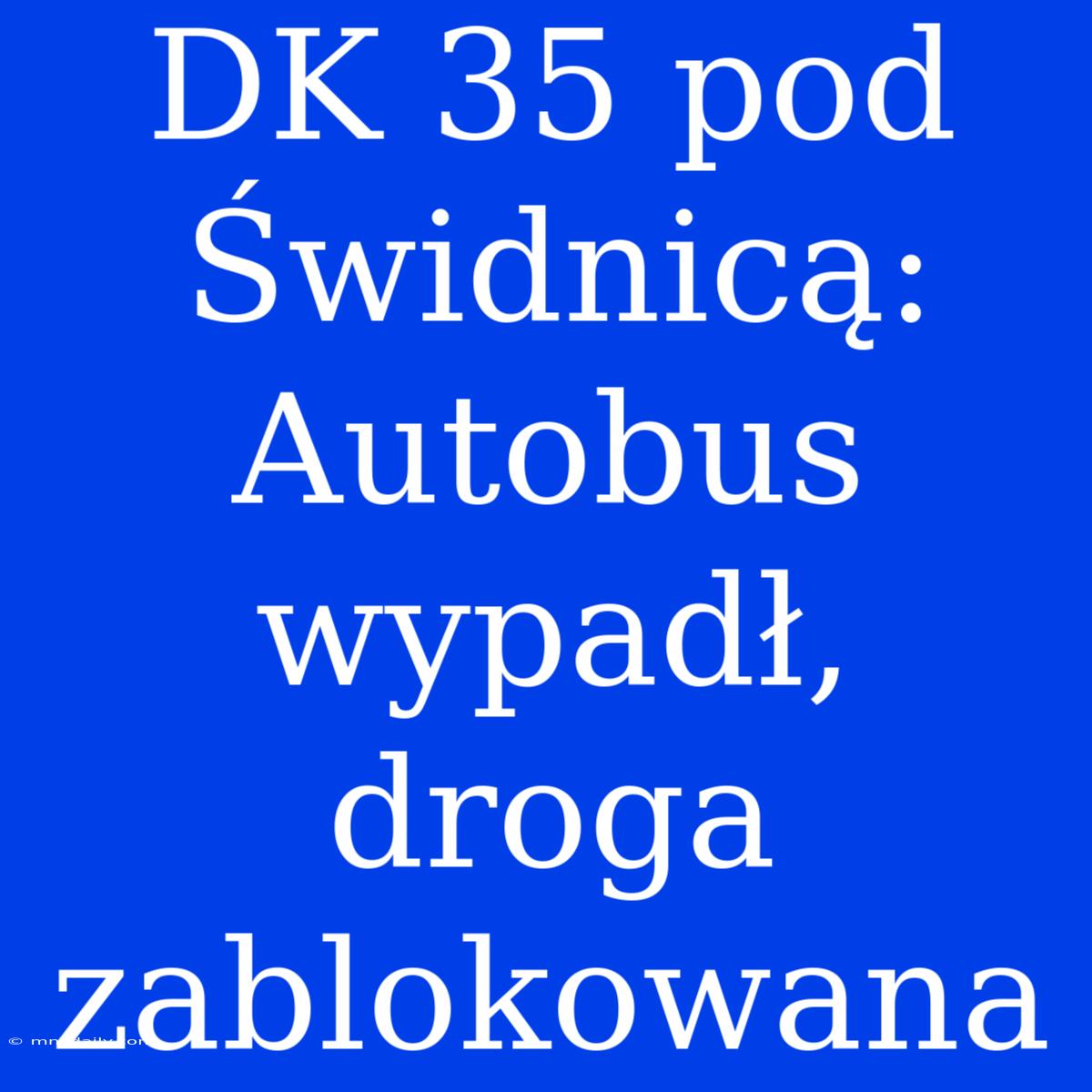 DK 35 Pod Świdnicą: Autobus Wypadł, Droga Zablokowana 