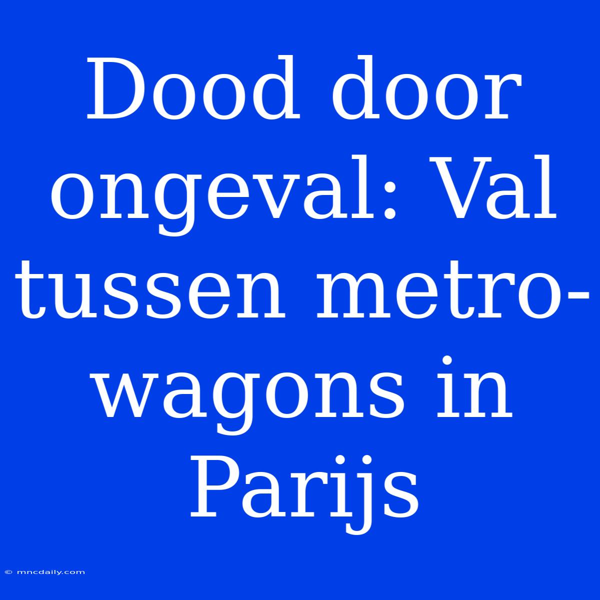 Dood Door Ongeval: Val Tussen Metro-wagons In Parijs