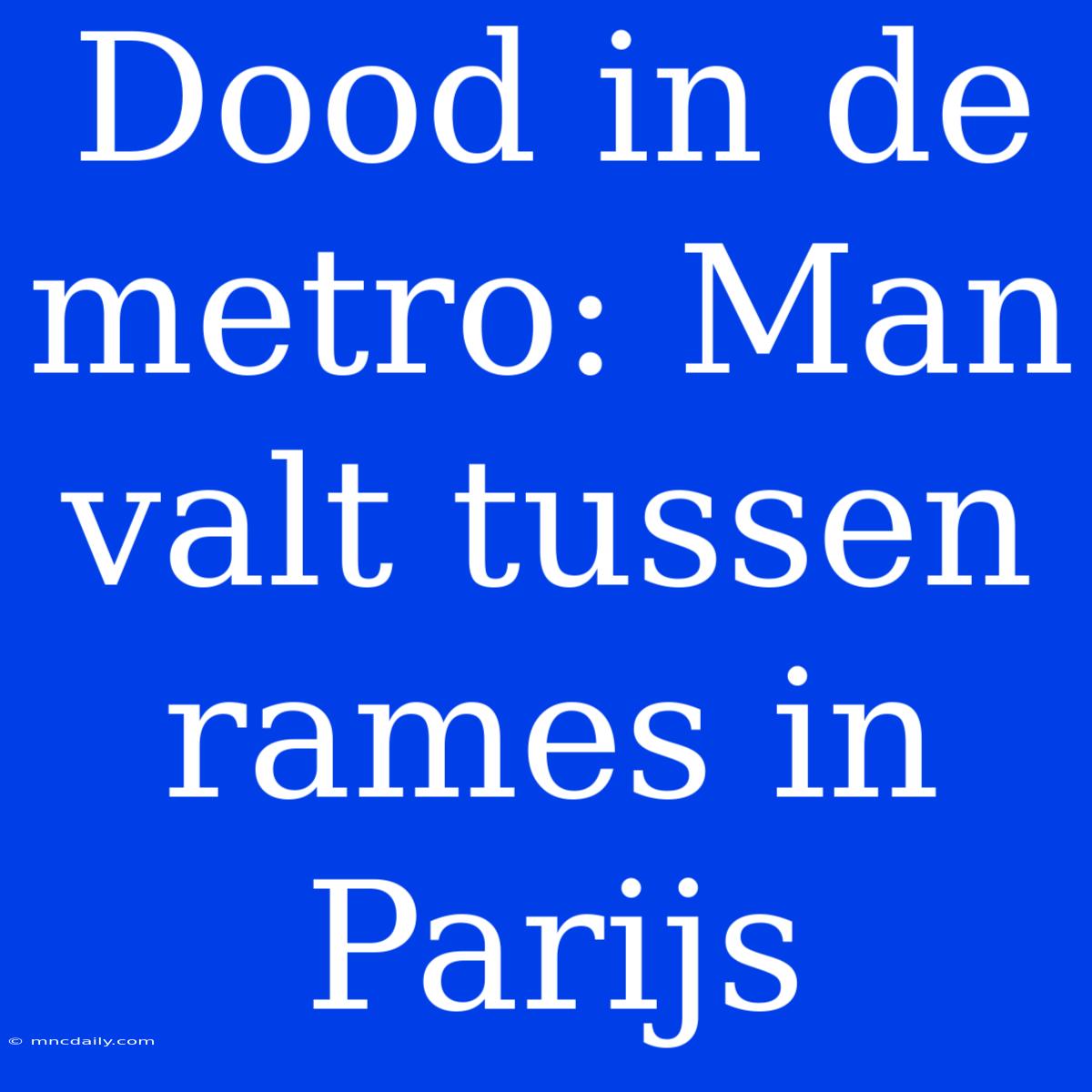 Dood In De Metro: Man Valt Tussen Rames In Parijs