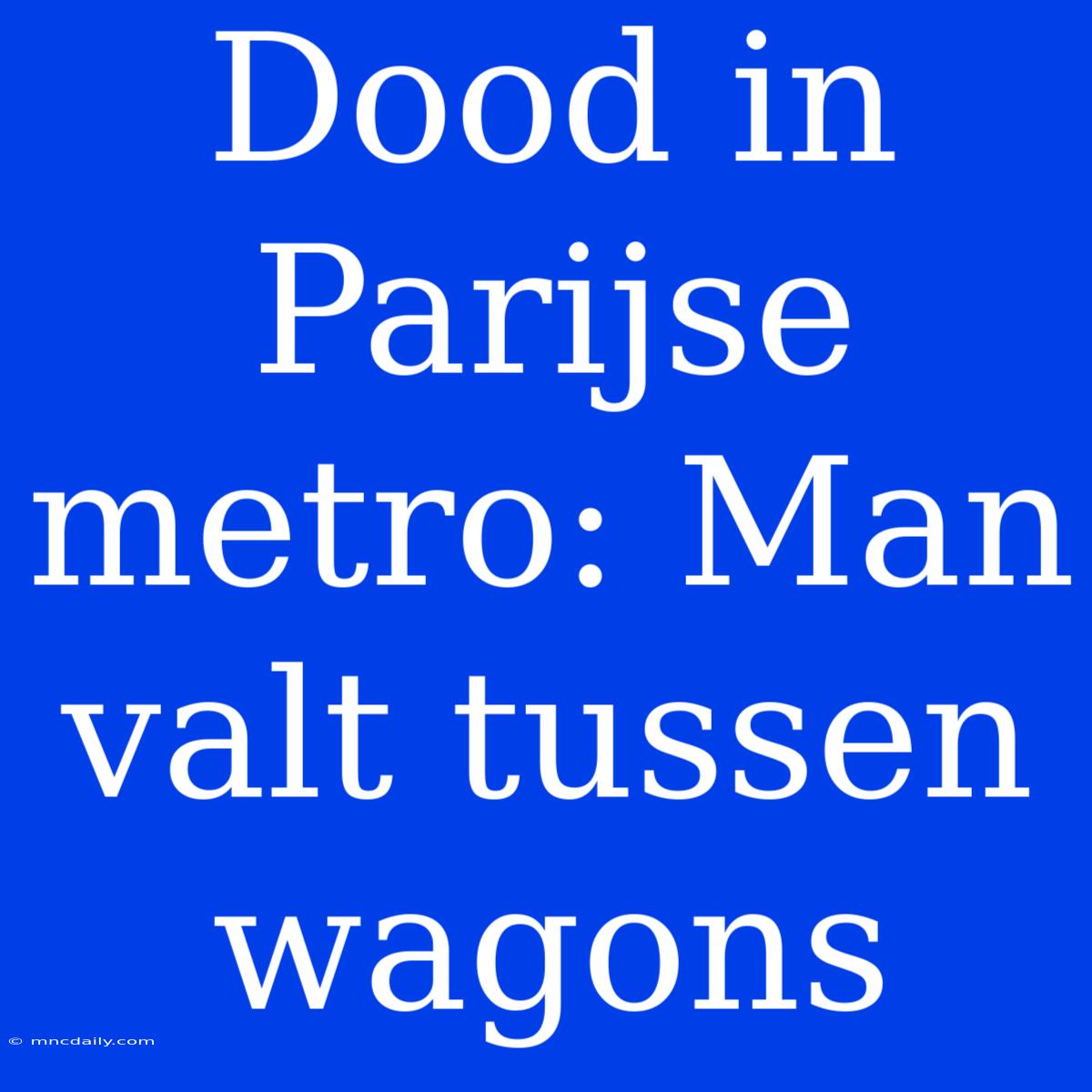 Dood In Parijse Metro: Man Valt Tussen Wagons