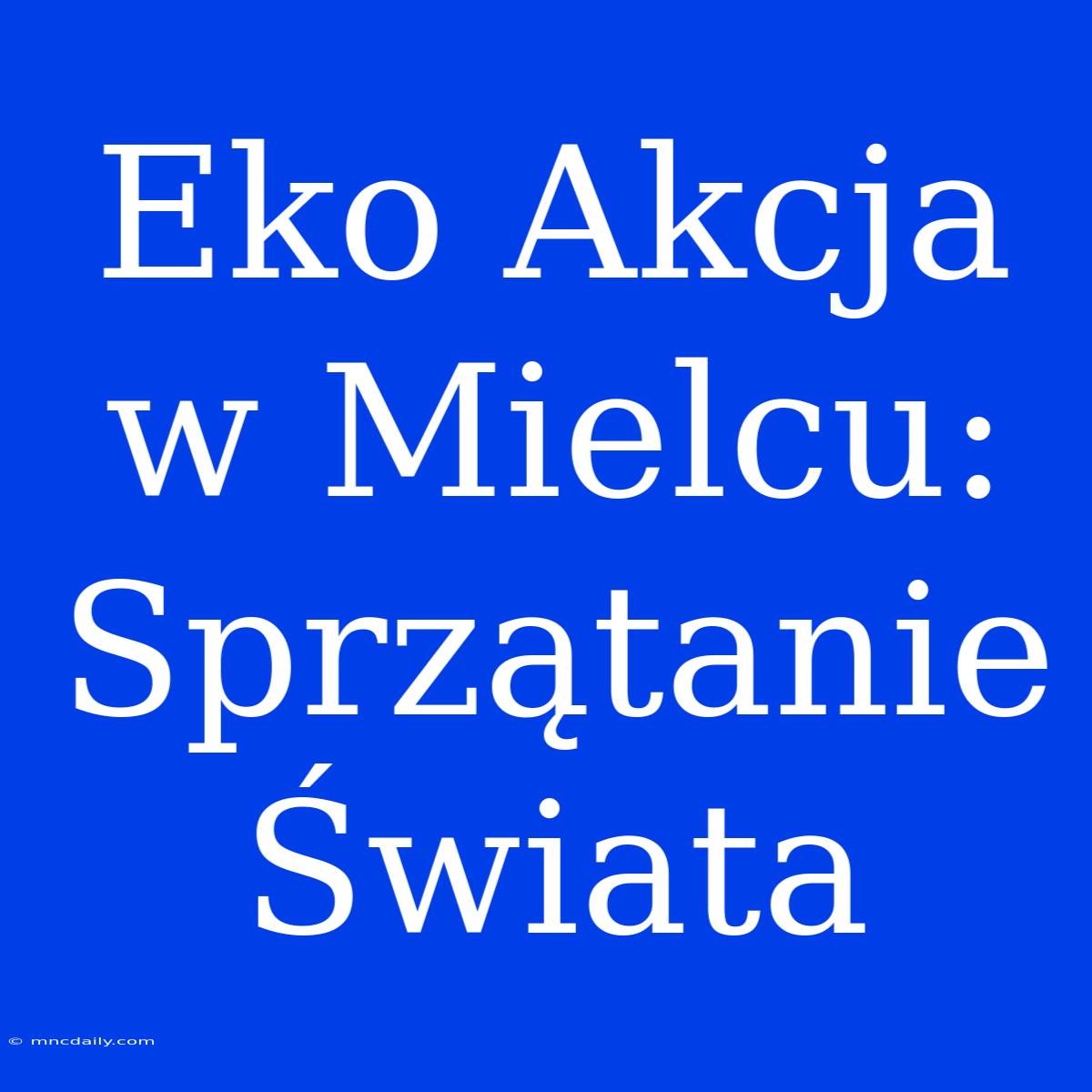 Eko Akcja W Mielcu: Sprzątanie Świata