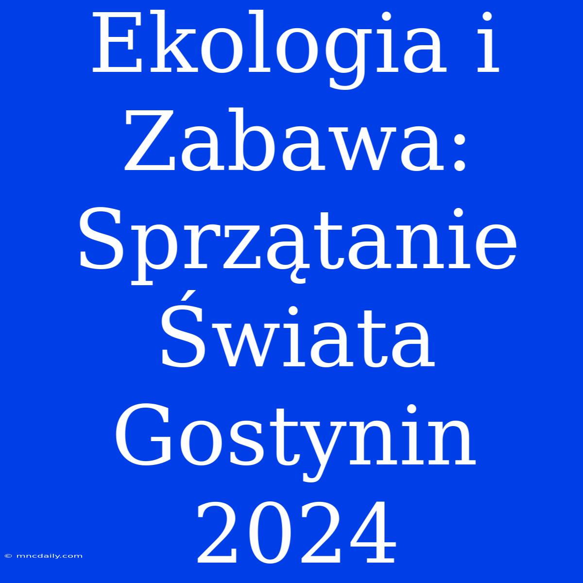 Ekologia I Zabawa: Sprzątanie Świata Gostynin 2024