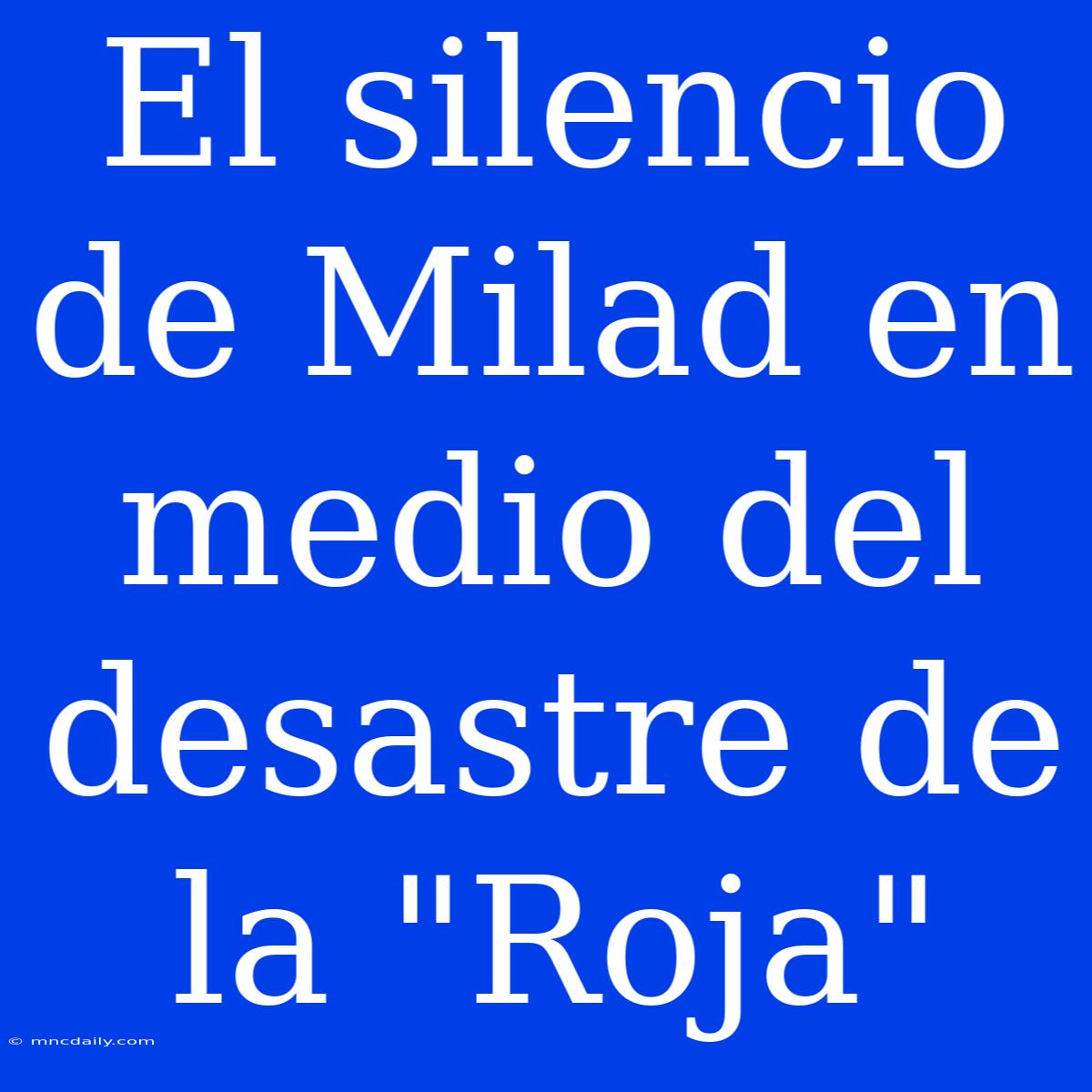 El Silencio De Milad En Medio Del Desastre De La 