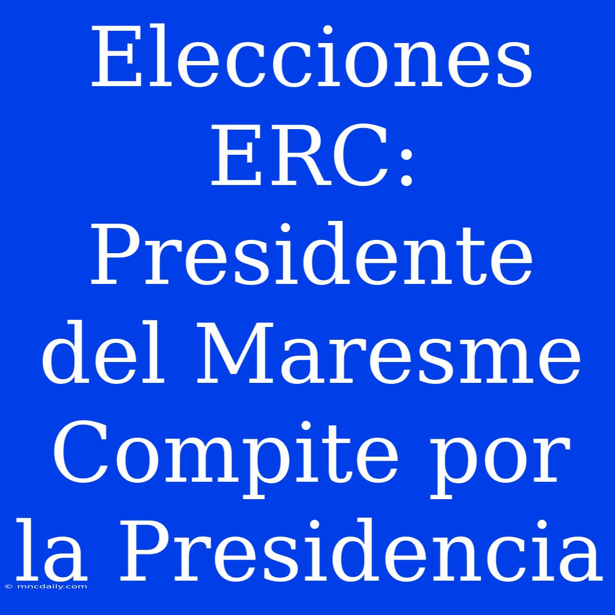 Elecciones ERC: Presidente Del Maresme Compite Por La Presidencia 