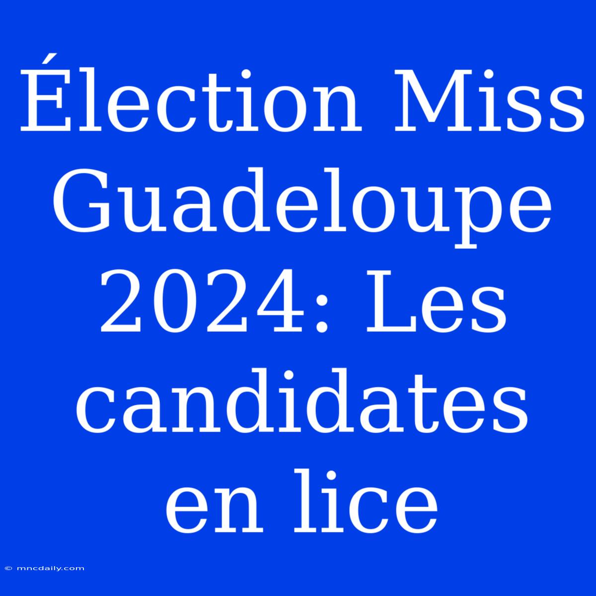 Élection Miss Guadeloupe 2024: Les Candidates En Lice