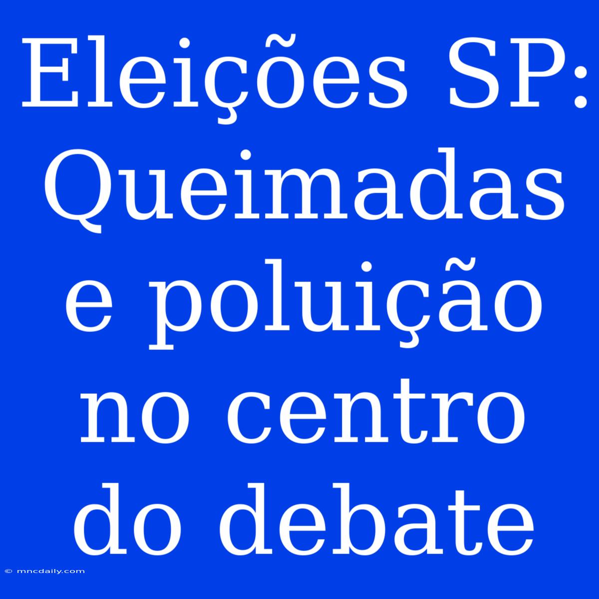 Eleições SP: Queimadas E Poluição No Centro Do Debate