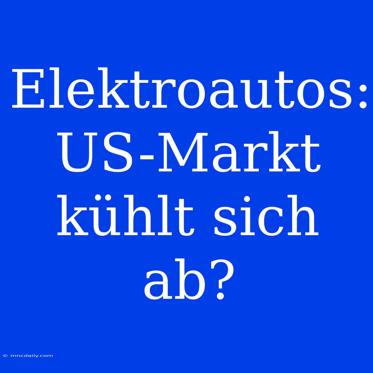 Elektroautos: US-Markt Kühlt Sich Ab?