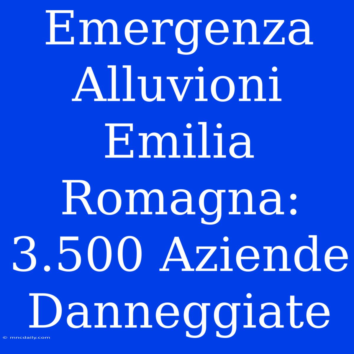 Emergenza Alluvioni Emilia Romagna: 3.500 Aziende Danneggiate