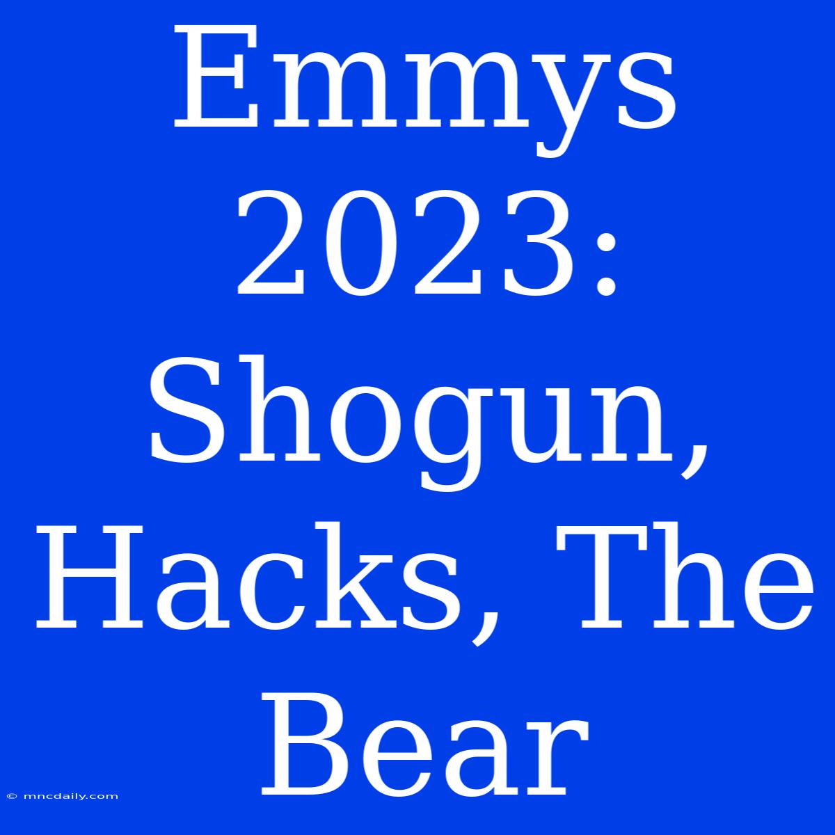 Emmys 2023: Shogun, Hacks, The Bear 