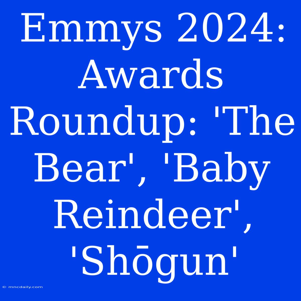 Emmys 2024: Awards Roundup: 'The Bear', 'Baby Reindeer', 'Shōgun'