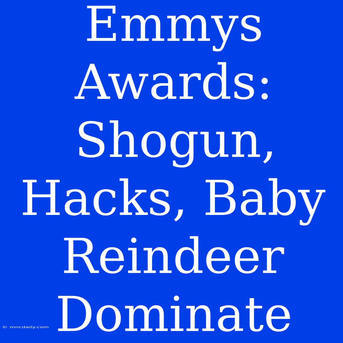 Emmys Awards: Shogun, Hacks, Baby Reindeer Dominate