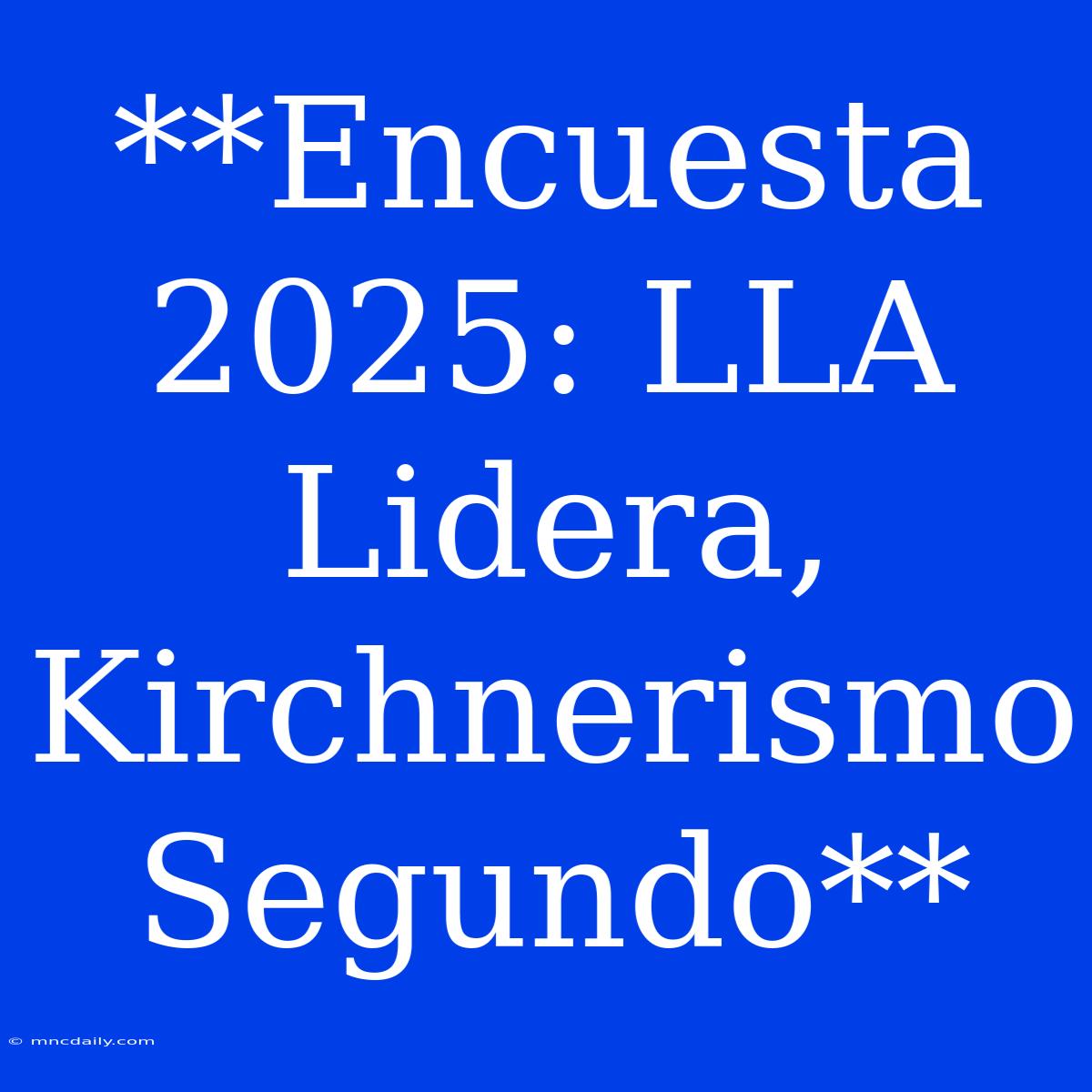 **Encuesta 2025: LLA Lidera, Kirchnerismo Segundo**