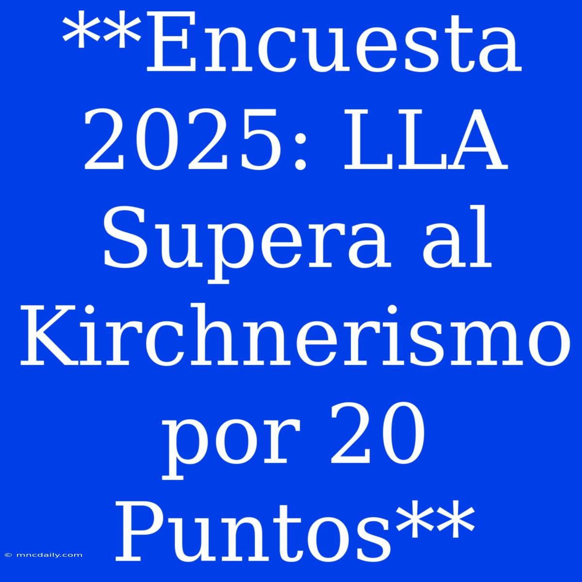 **Encuesta 2025: LLA Supera Al Kirchnerismo Por 20 Puntos**