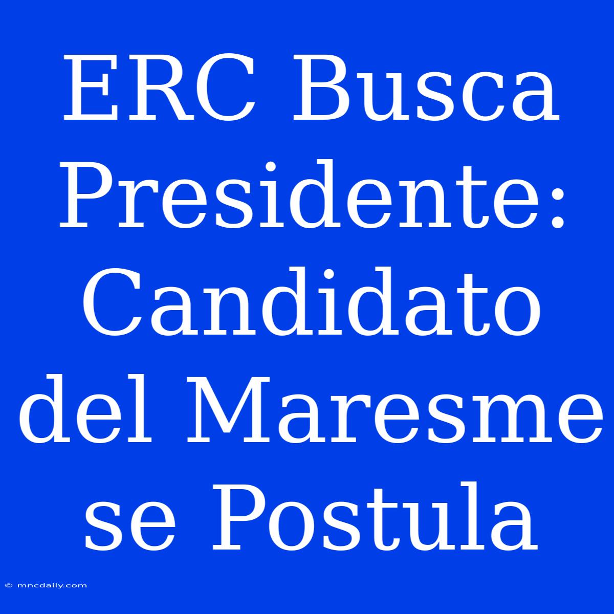 ERC Busca Presidente: Candidato Del Maresme Se Postula