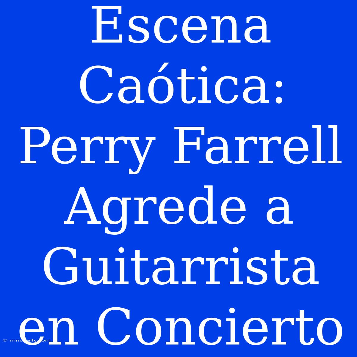 Escena Caótica: Perry Farrell Agrede A Guitarrista En Concierto