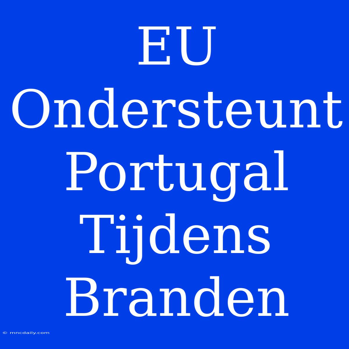 EU Ondersteunt Portugal Tijdens Branden