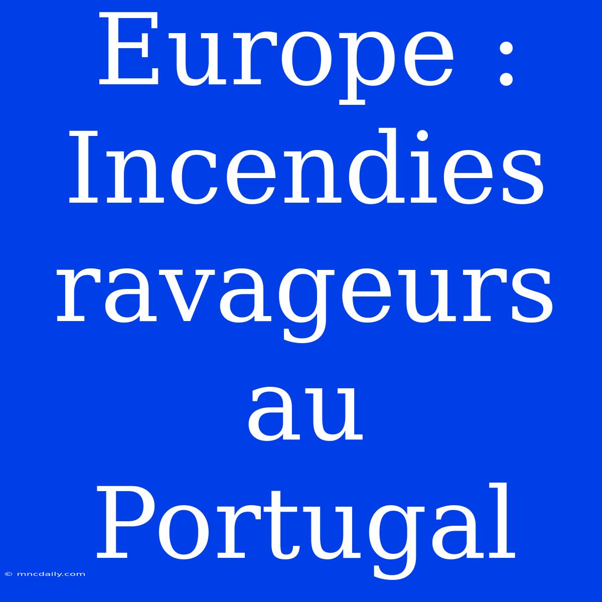 Europe : Incendies Ravageurs Au Portugal