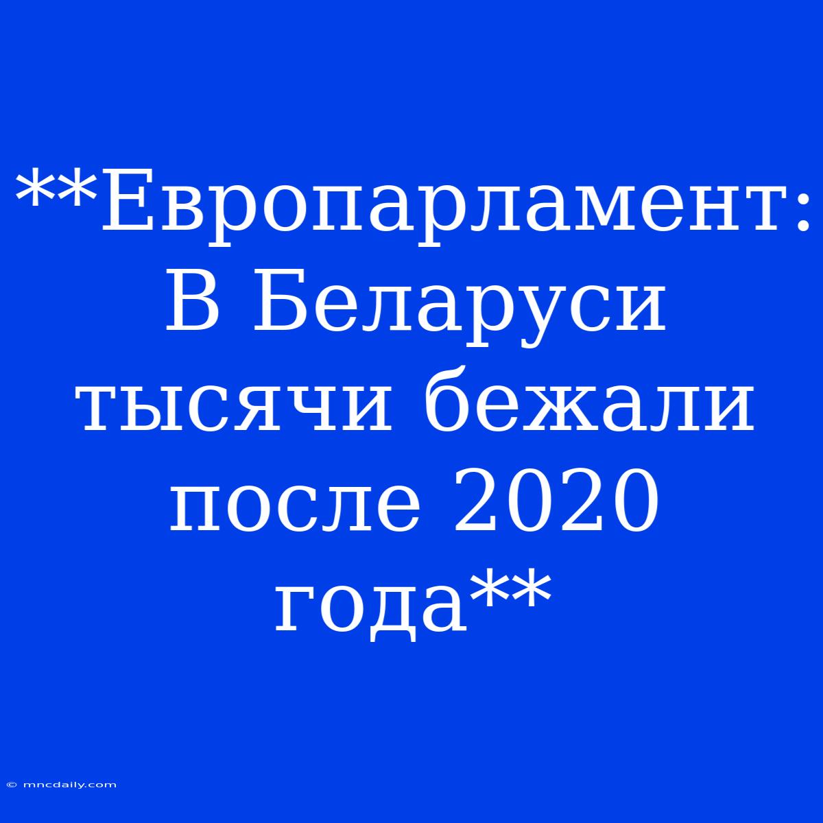 **Европарламент: В Беларуси Тысячи Бежали После 2020 Года**