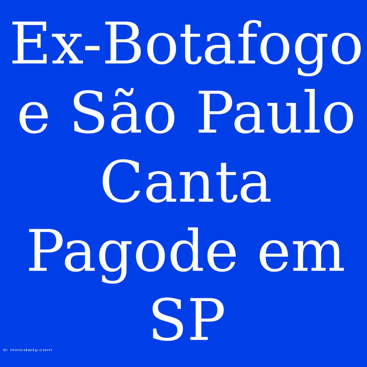 Ex-Botafogo E São Paulo Canta Pagode Em SP