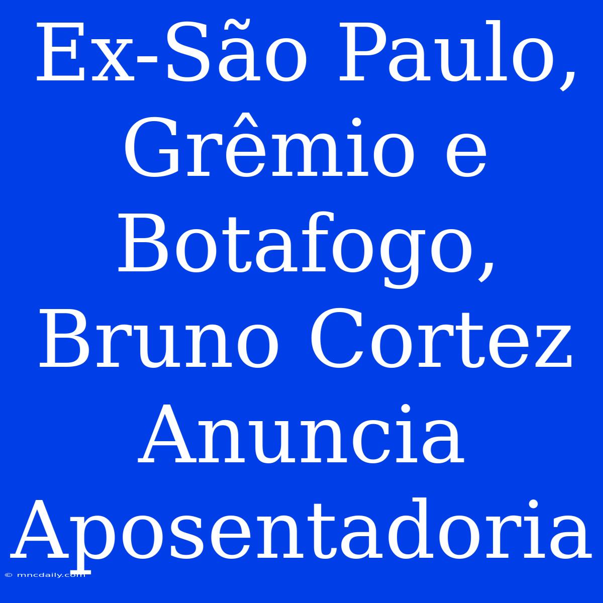 Ex-São Paulo, Grêmio E Botafogo, Bruno Cortez Anuncia Aposentadoria