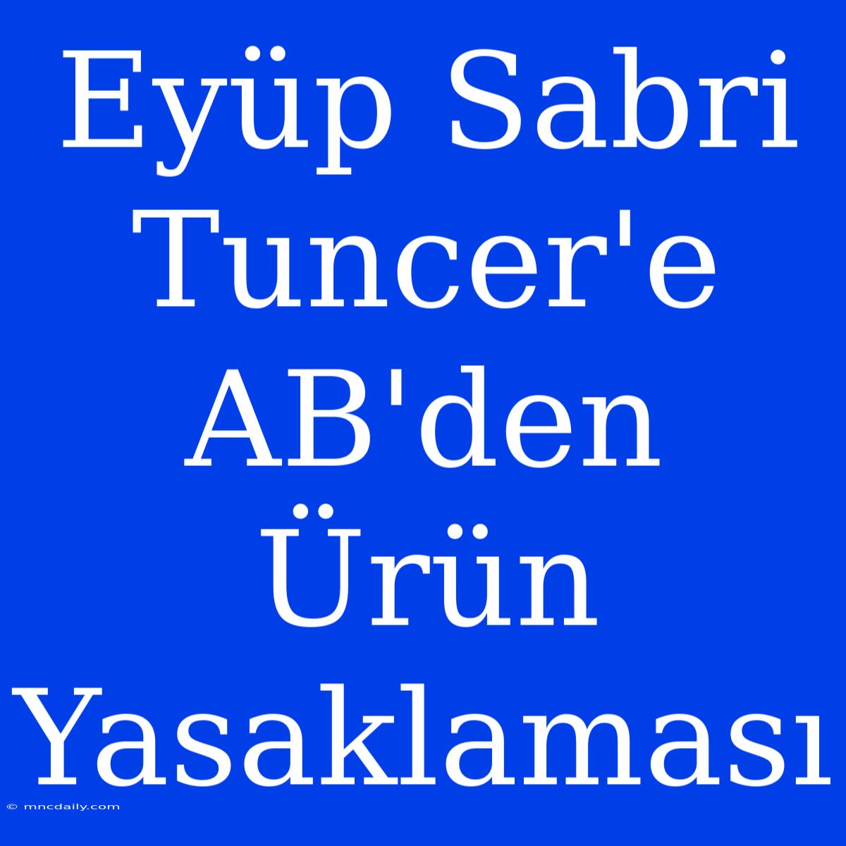 Eyüp Sabri Tuncer'e AB'den Ürün Yasaklaması