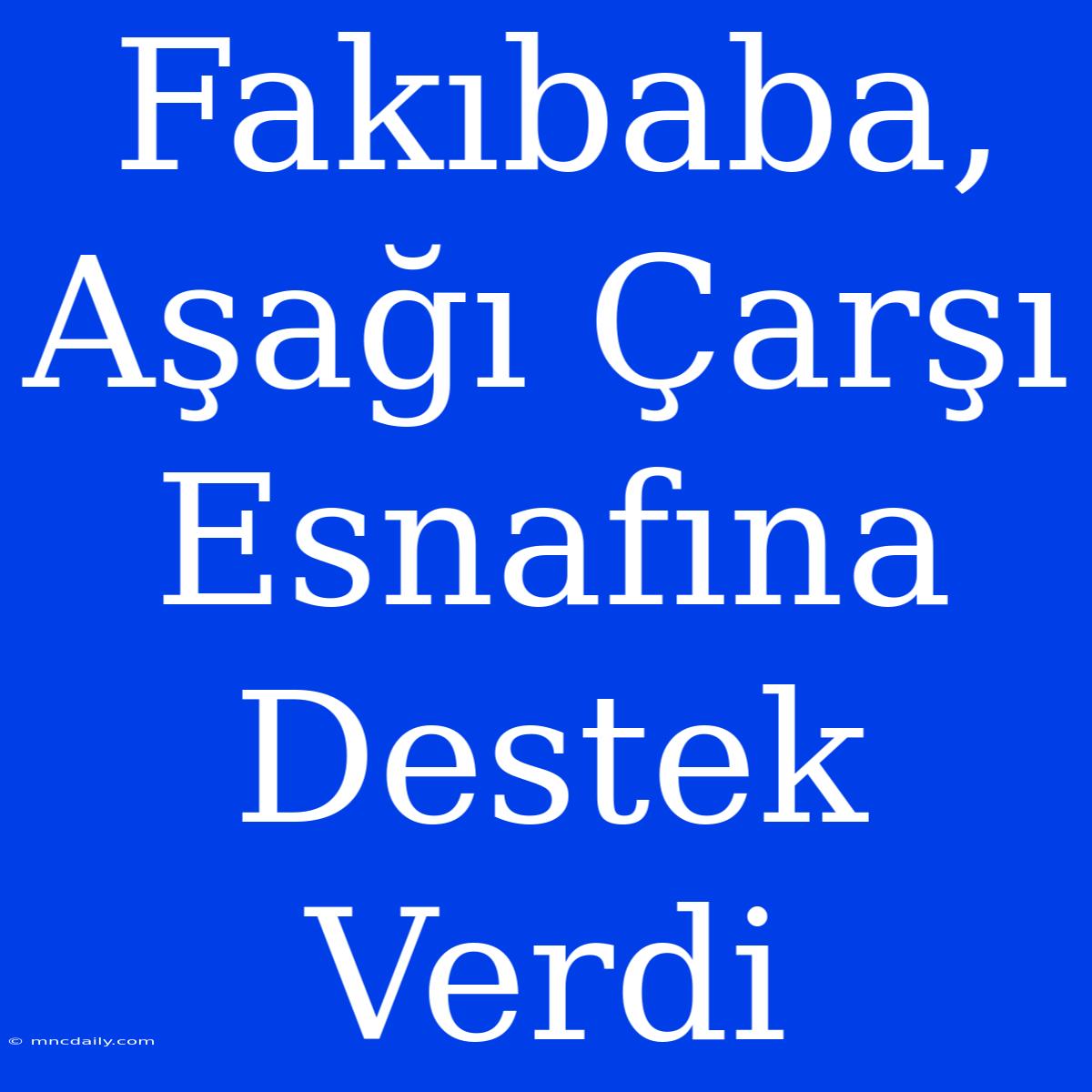 Fakıbaba, Aşağı Çarşı Esnafına Destek Verdi