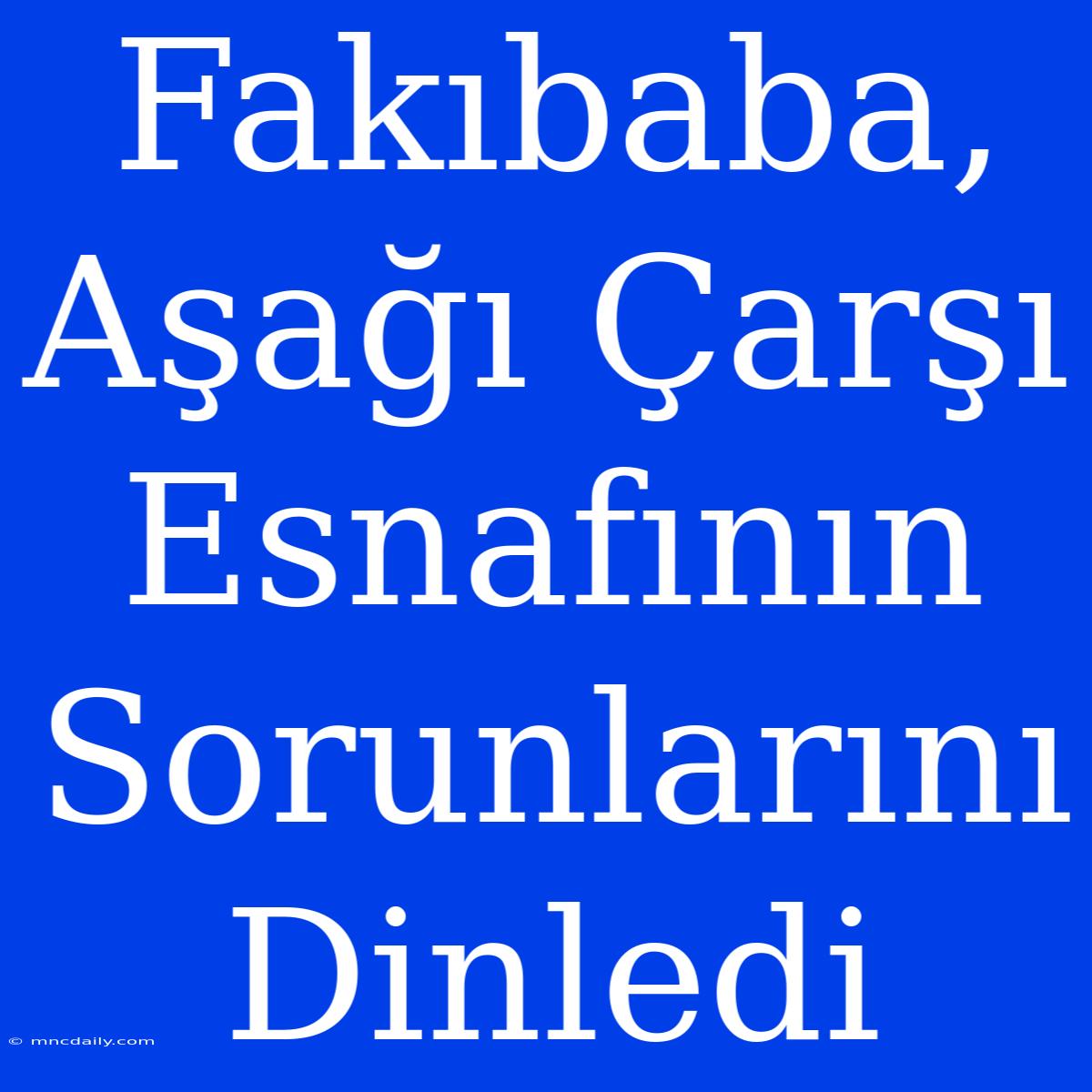 Fakıbaba, Aşağı Çarşı Esnafının Sorunlarını Dinledi