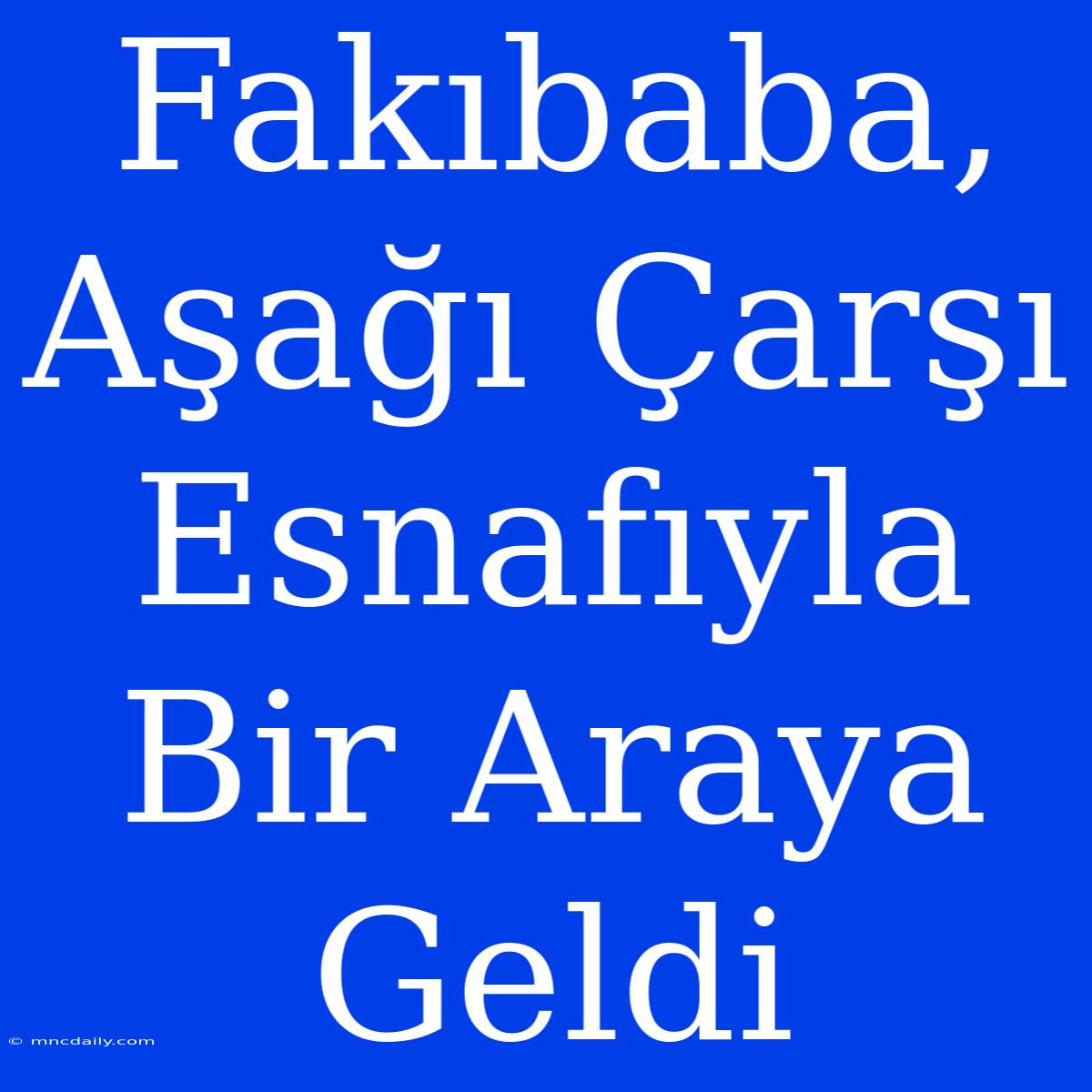 Fakıbaba, Aşağı Çarşı Esnafıyla Bir Araya Geldi