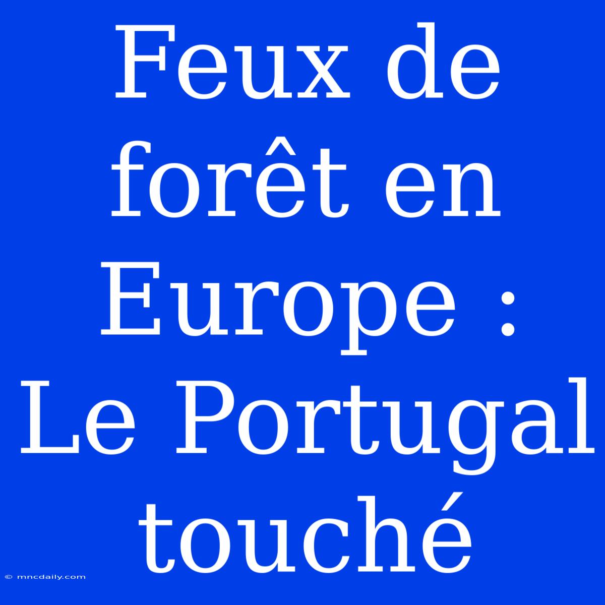 Feux De Forêt En Europe : Le Portugal Touché