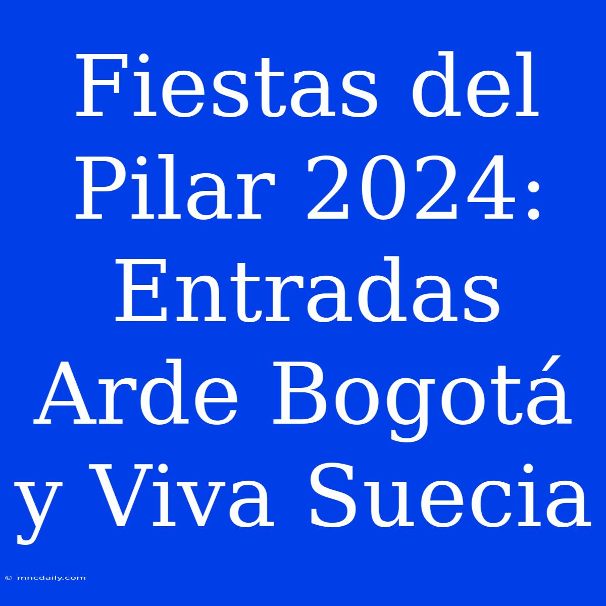 Fiestas Del Pilar 2024: Entradas Arde Bogotá Y Viva Suecia