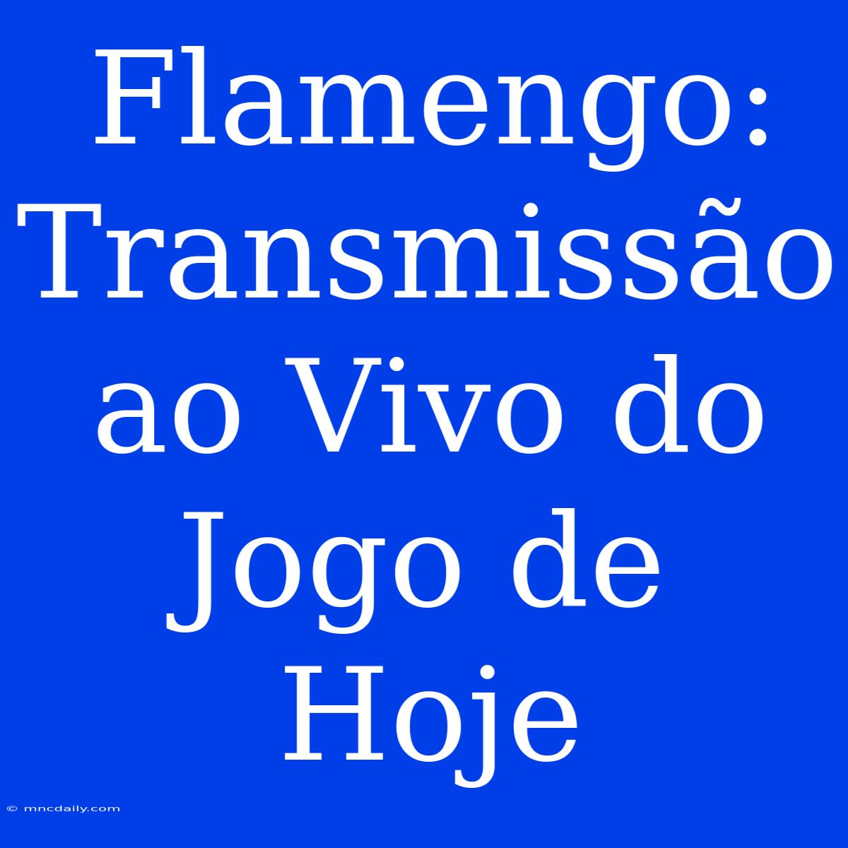 Flamengo: Transmissão Ao Vivo Do Jogo De Hoje