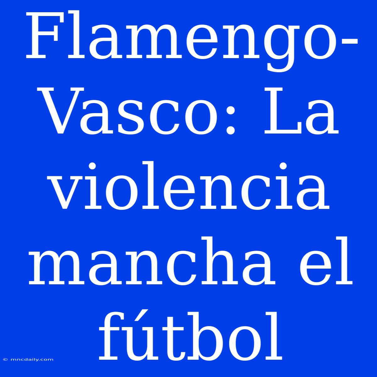 Flamengo-Vasco: La Violencia Mancha El Fútbol